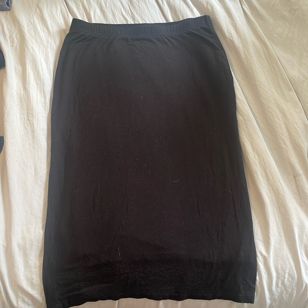 Cato black knit pencil skirt, midi length, size S